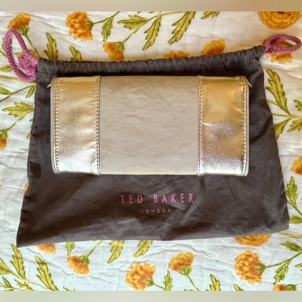 Ted Baker London Gold Bow Clutch